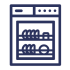 Washing machine icon with text 'free replacements'
